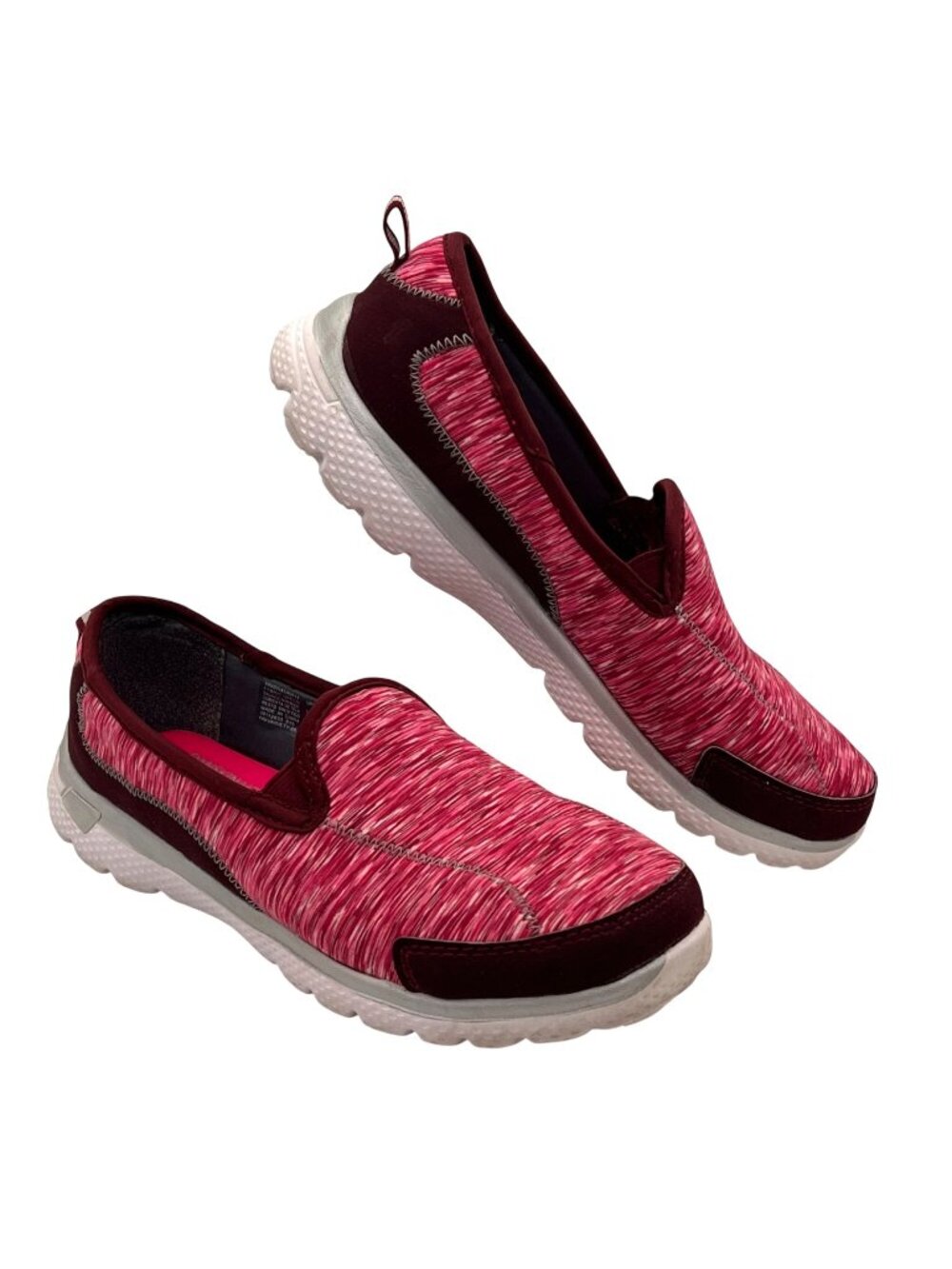 Danskin Now Memory Foam Slip-On Shoes Women Size 8 Pink Burgundy Athletic Casual